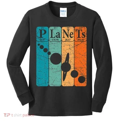 Planets Periodic Table Elements Solar System Planets Kids Long Sleeve Shirt