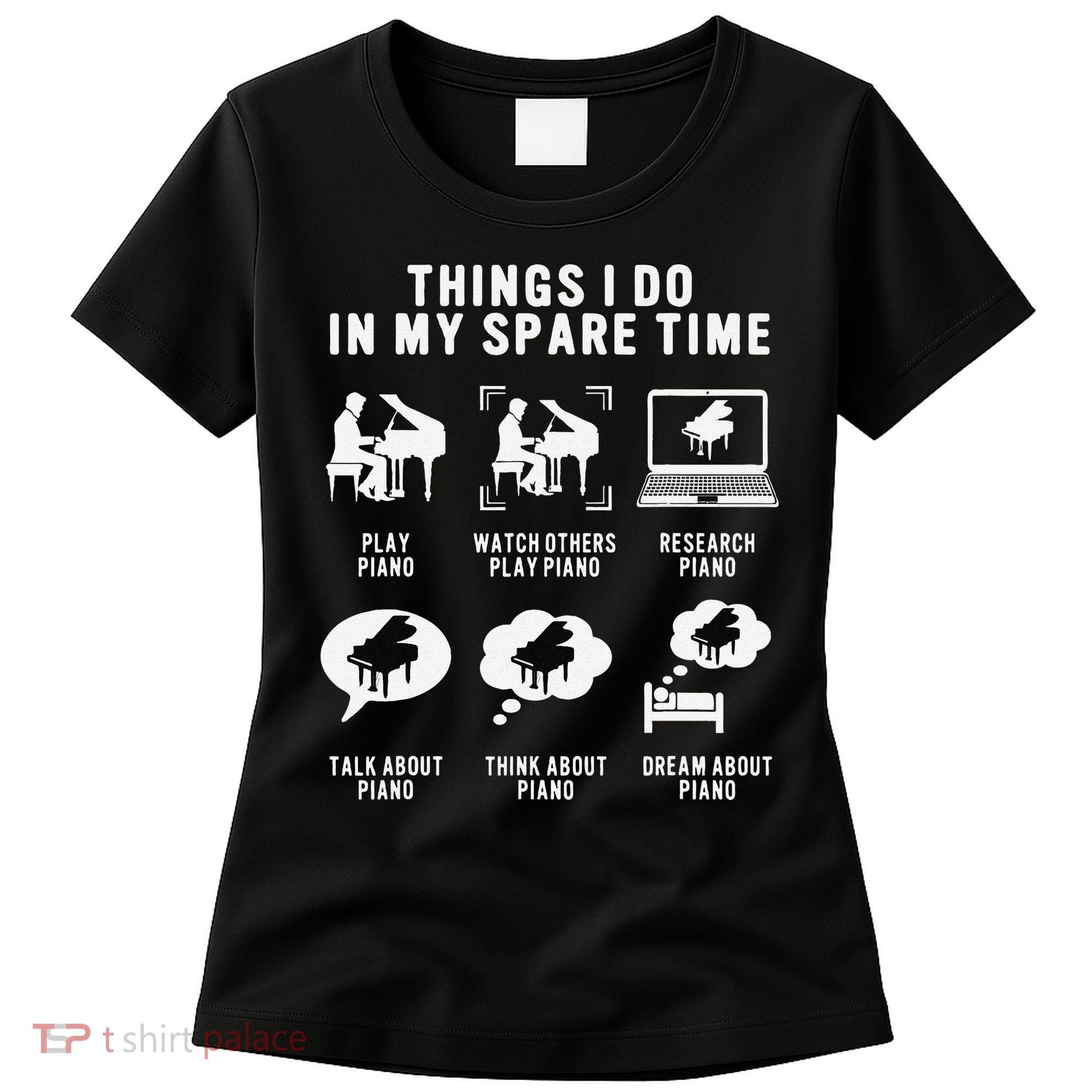 Piano Player Teacher Lover Cool Keyboard Musician Pianist Women's T-Shirt