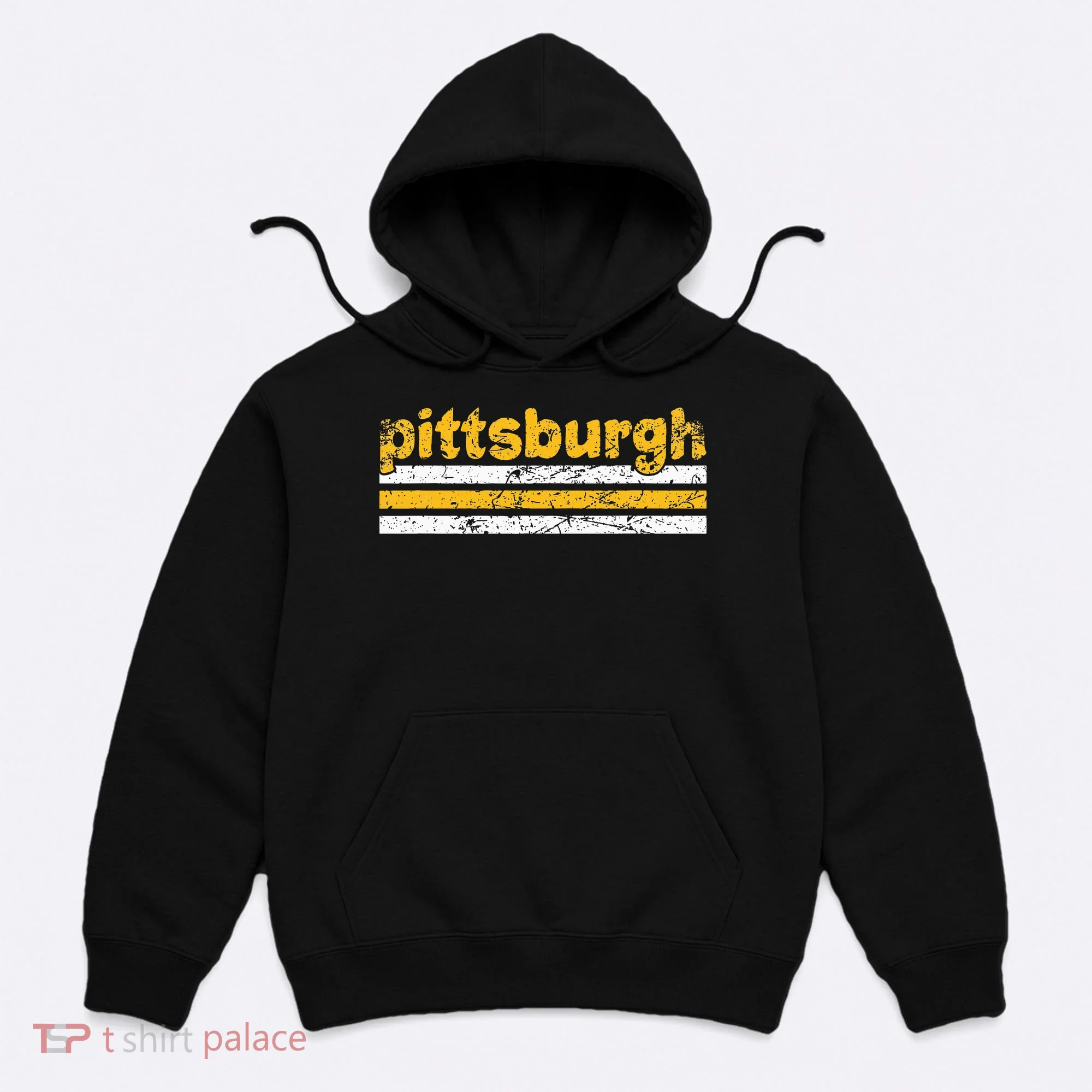 Pittsburgh Pennsylvania Three Stripe Vintage Weathered Hoodie