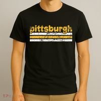 Pittsburgh Pennsylvania Three Stripe Vintage Weathered T-Shirt thumb 3