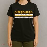 Pittsburgh Pennsylvania Three Stripe Vintage Weathered T-Shirt thumb 4