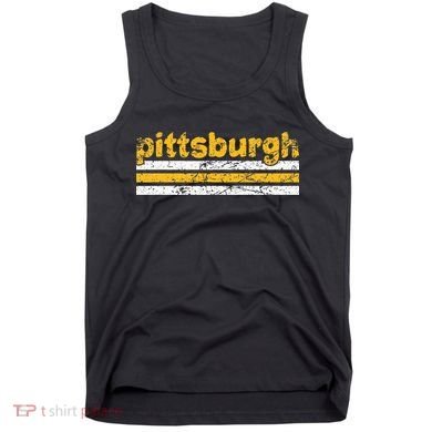 Pittsburgh Pennsylvania Three Stripe Vintage Weathered Tank Top