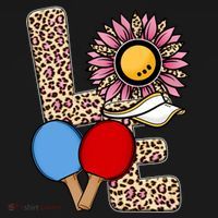 Ping Pong T Shirts Love Table Tennis Leopard Sunflower Graphic Plus Size Women's Hoodie thumb 2