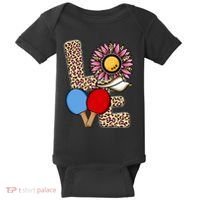 Ping Pong T Shirts Love Table Tennis Leopard Sunflower Graphic Plus Size Baby Bodysuit thumb 0
