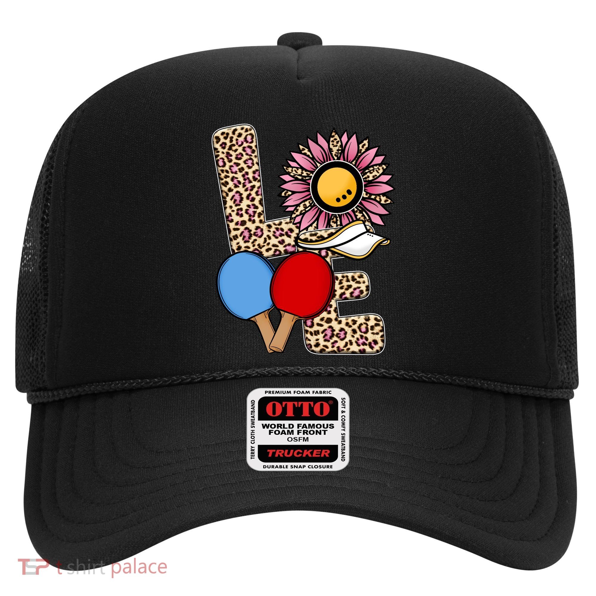 Ping Pong T Shirts Love Table Tennis Leopard Sunflower Graphic Plus Size Hat