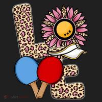 Ping Pong T Shirts Love Table Tennis Leopard Sunflower Graphic Plus Size Hat thumb 2