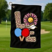 Ping Pong T Shirts Love Table Tennis Leopard Sunflower Graphic Plus Size Golf Towel thumb 1