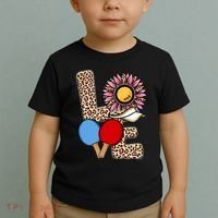 Ping Pong T Shirts Love Table Tennis Leopard Sunflower Graphic Plus Size Toddler T-Shirt thumb 2
