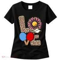 Ping Pong T Shirts Love Table Tennis Leopard Sunflower Graphic Plus Size Women's T-Shirt thumb 0