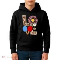 Ping Pong T Shirts Love Table Tennis Leopard Sunflower Graphic Plus Size Kids Hoodie thumb 4