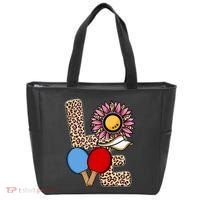 Ping Pong T Shirts Love Table Tennis Leopard Sunflower Graphic Plus Size Tote Bag thumb 0