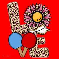 Ping Pong T Shirts Love Table Tennis Leopard Sunflower Graphic Plus Size Santa Hat thumb 1