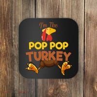 Pop Pop Turkey Matching Family Group Thanksgiving Gifts  Coaster thumb 0