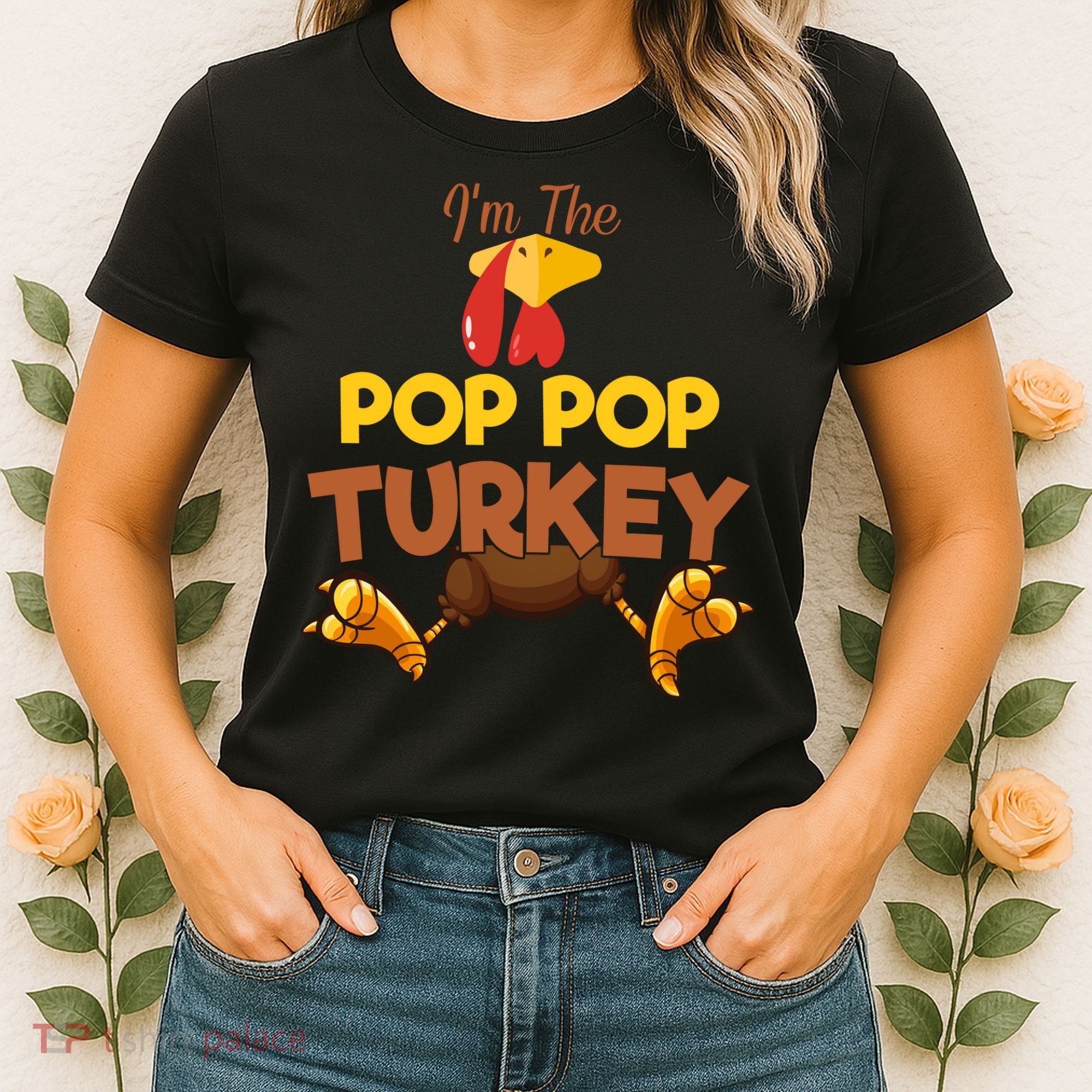 Pop Pop Turkey Matching Family Group Thanksgiving Gifts  Women's T-Shirt