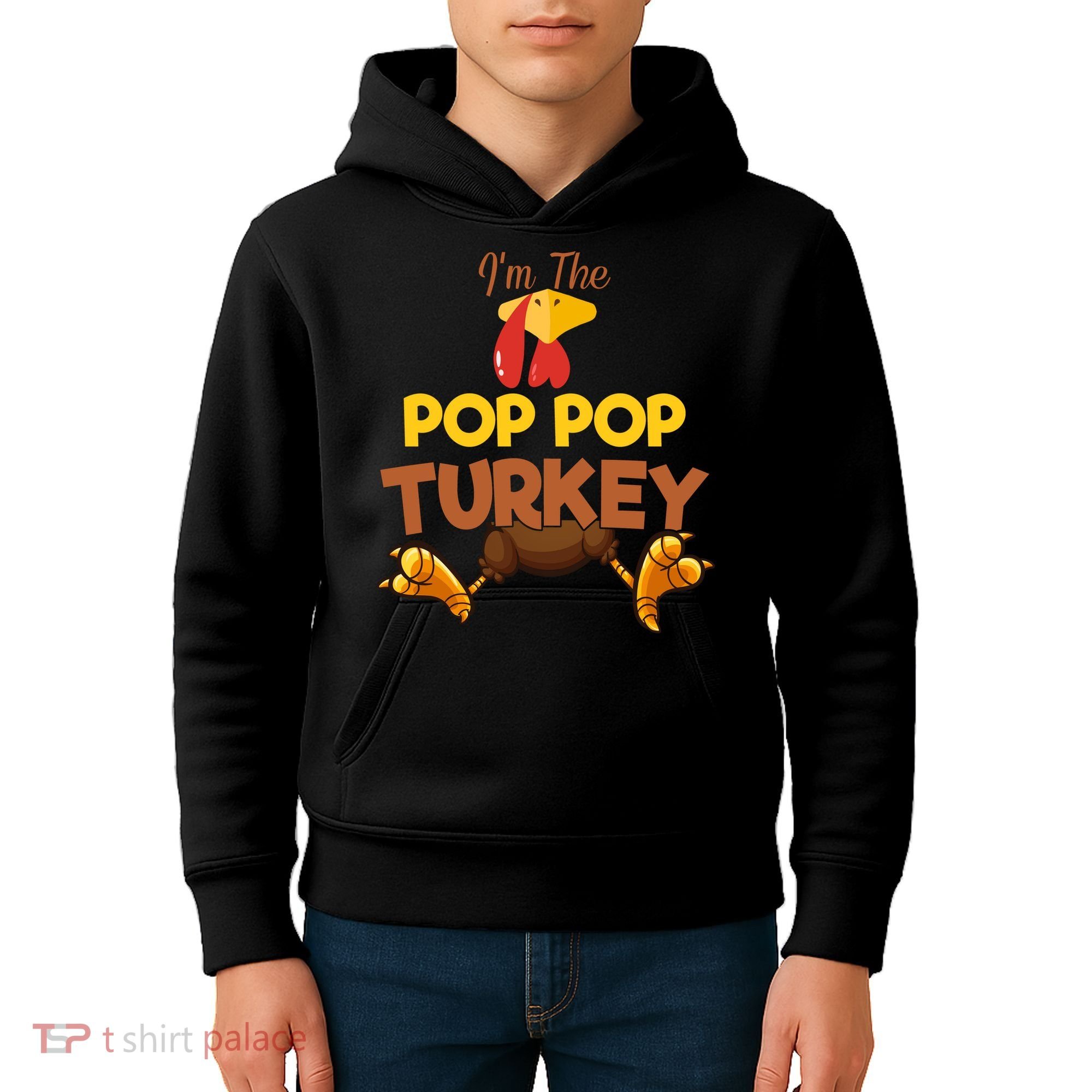 Pop Pop Turkey Matching Family Group Thanksgiving Gifts  Kids Hoodie