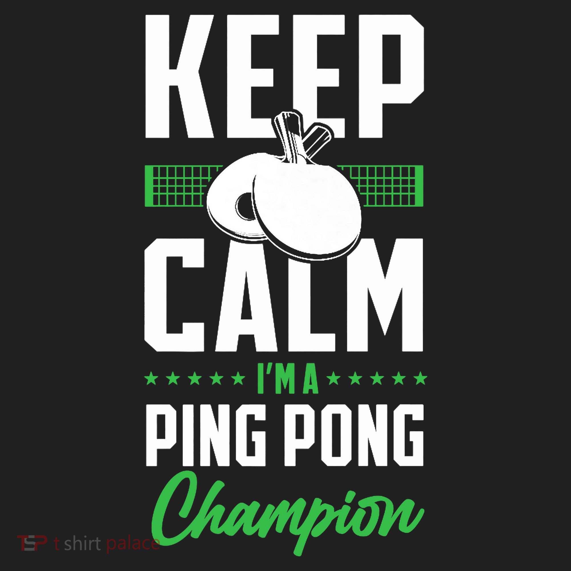 Ping Pong Table Tennis Keep Calm I'M A Ping Pong Champion Premium Women's Dry Zone Grid Polo