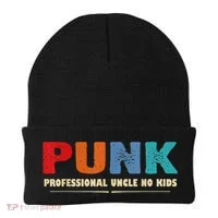 PUNK Professional Uncle No Kid Funny Uncle Beanie thumb 0