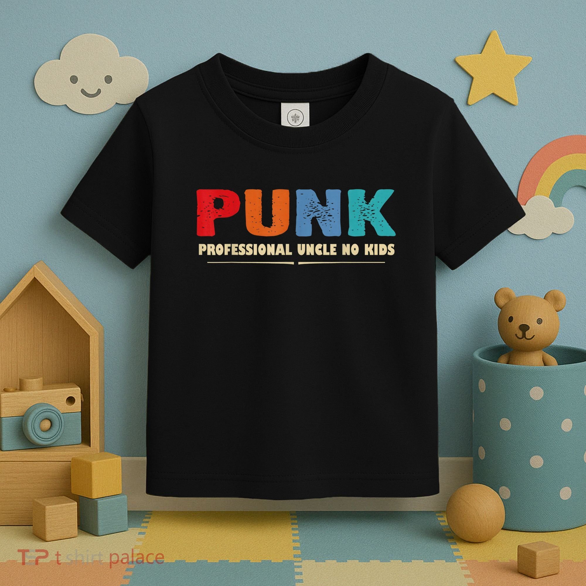 PUNK Professional Uncle No Kid Funny Uncle Toddler T-Shirt