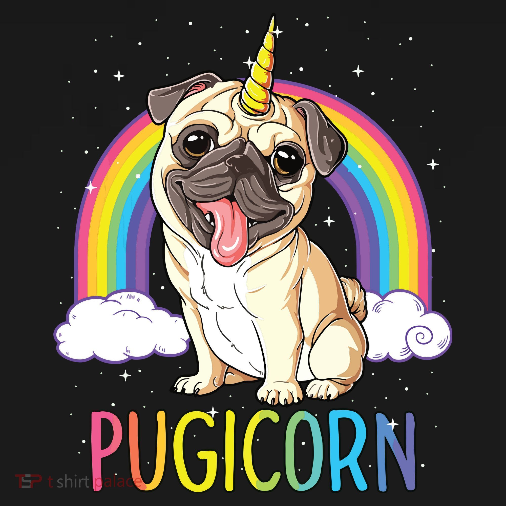 Pugicorn Pug Unicorn Girl Kids Space Galaxy Rainbow Women's Hoodie
