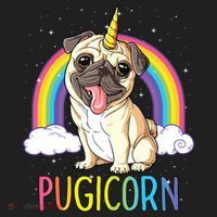 Pugicorn Pug Unicorn Girl Kids Space Galaxy Rainbow Hat thumb 2