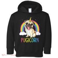 Pugicorn Pug Unicorn Girl Kids Space Galaxy Rainbow Toddler Hoodie thumb 0