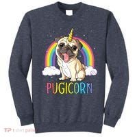 Pugicorn Pug Unicorn Girl Kids Space Galaxy Rainbow Sweatshirt thumb 0