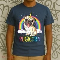 Pugicorn Pug Unicorn Girl Kids Space Galaxy Rainbow T-Shirt thumb 3