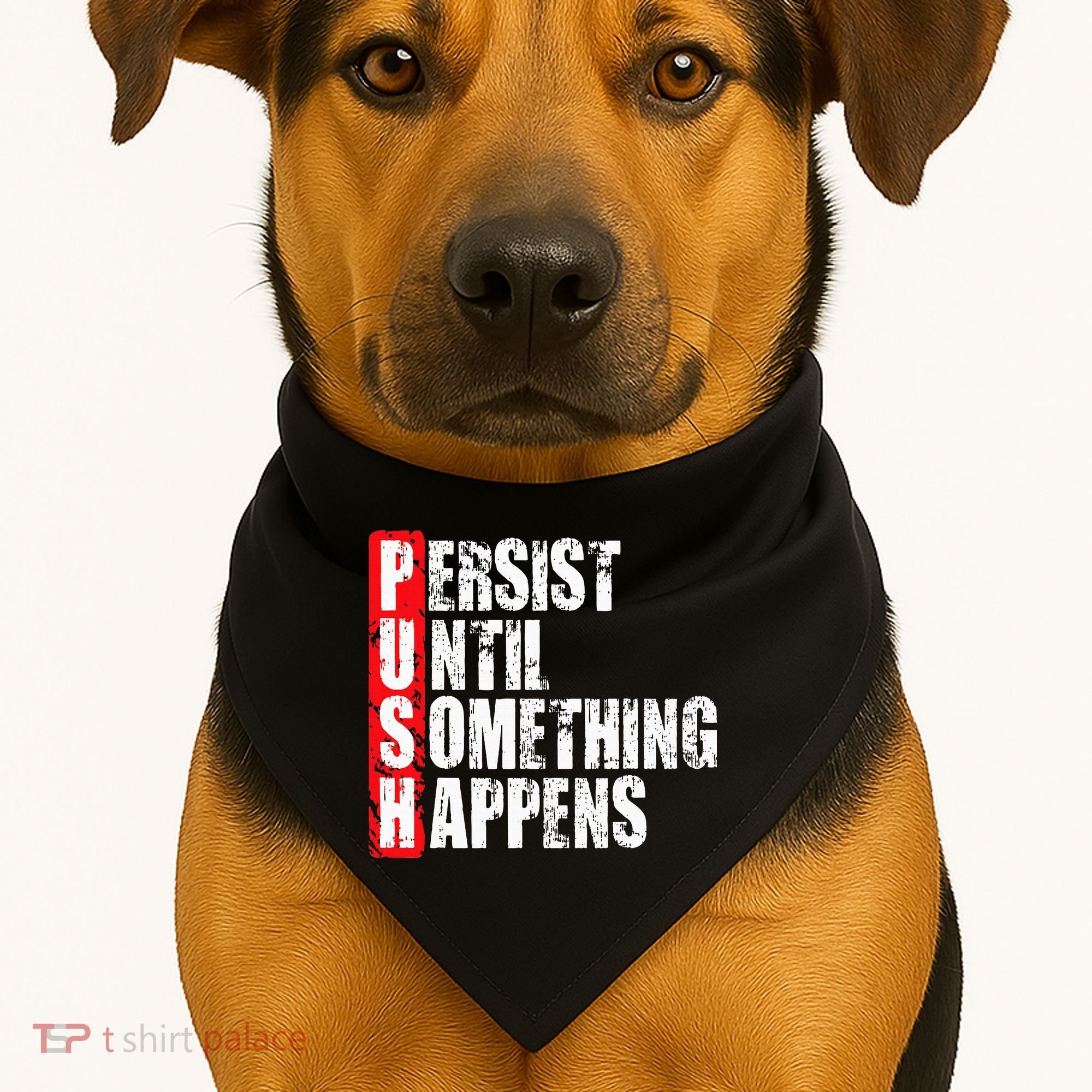 Push Persist Until Something Happens Motivational USA-Made Doggie Bandana