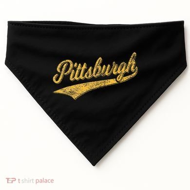 Pittsburgh Pennsylvania Varsity Script Sports Jersey Style USA-Made Doggie Bandana