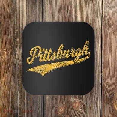 Pittsburgh Pennsylvania Varsity Script Sports Jersey Style Coaster