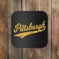 Pittsburgh Pennsylvania Varsity Script Sports Jersey Style Coaster thumb 0