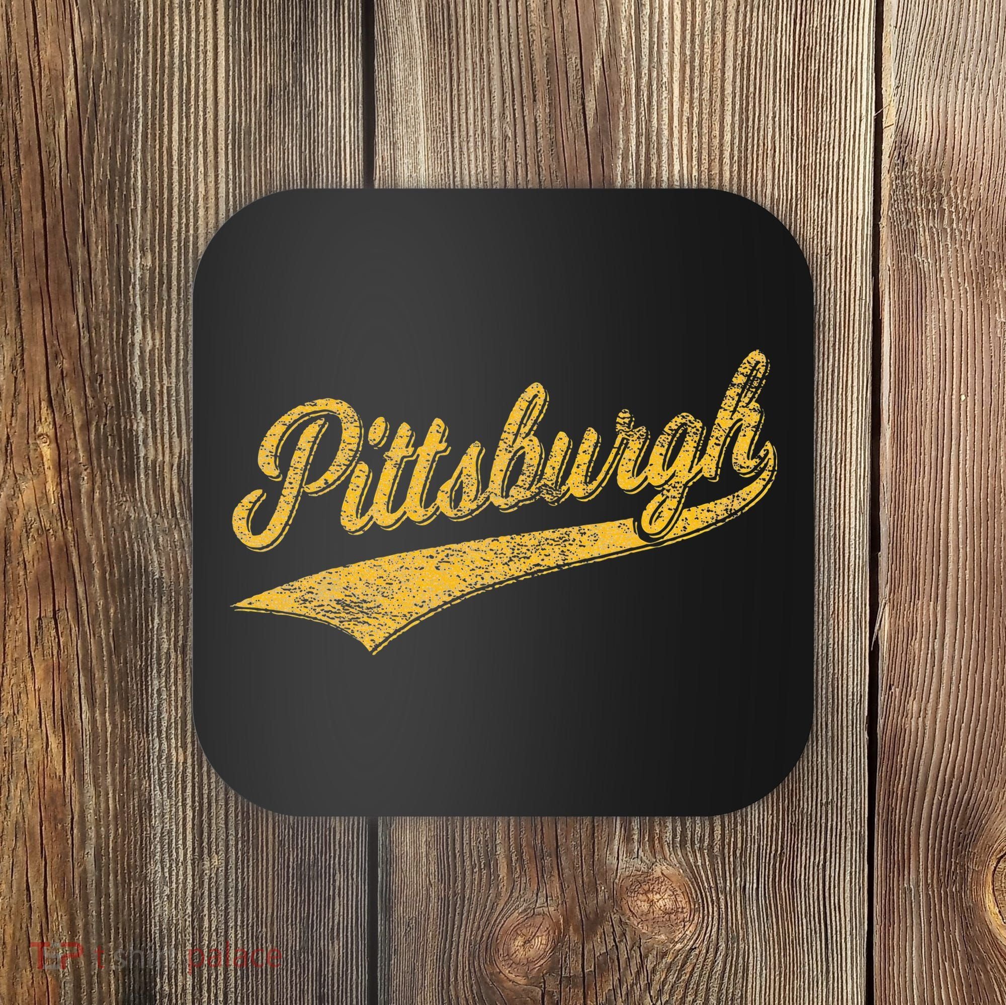 Pittsburgh Pennsylvania Varsity Script Sports Jersey Style Coaster