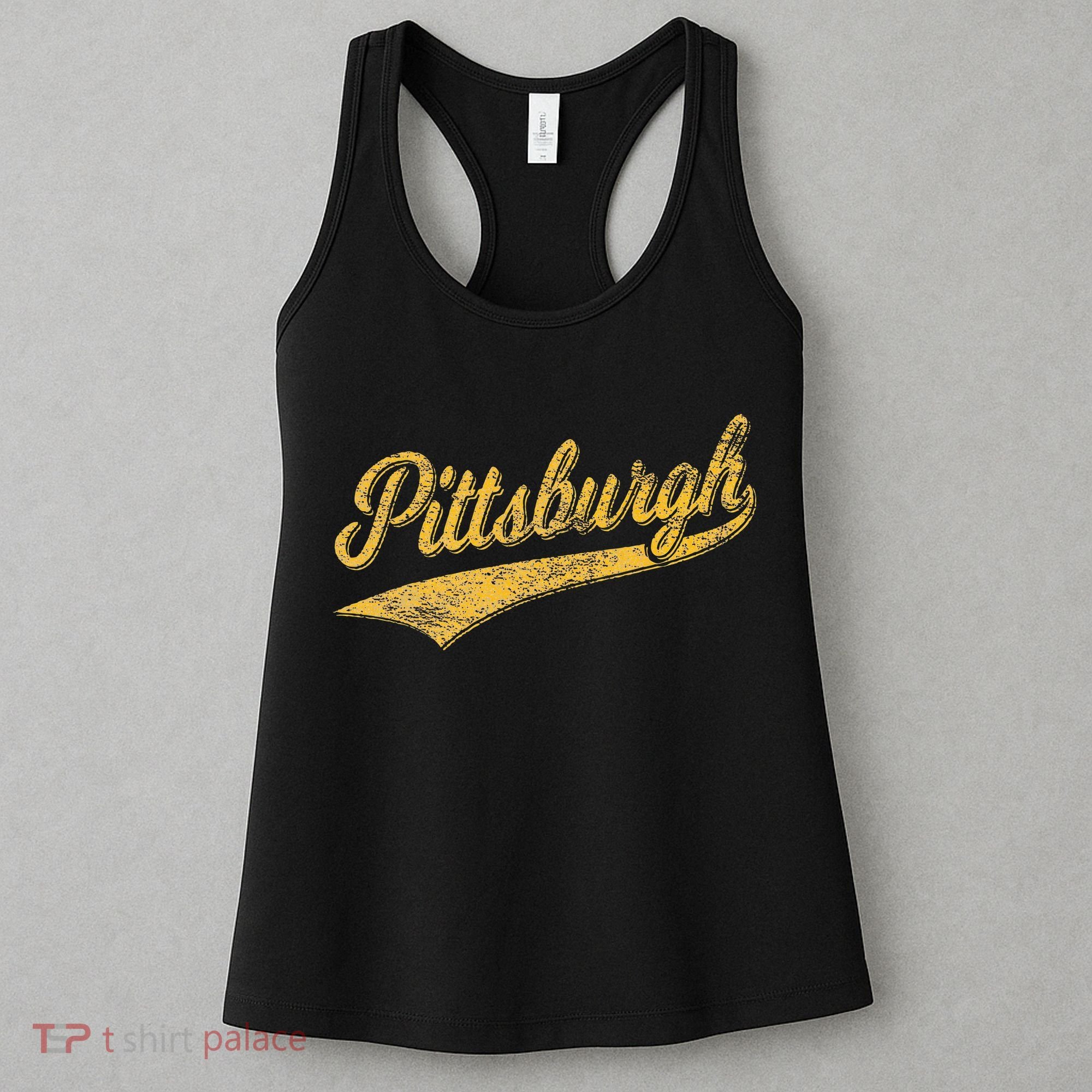 Pittsburgh Pennsylvania Varsity Script Sports Jersey Style Women's Tank Top