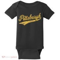 Pittsburgh Pennsylvania Varsity Script Sports Jersey Style Baby Bodysuit thumb 0