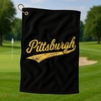 Pittsburgh Pennsylvania Varsity Script Sports Jersey Style Golf Towel thumb 1