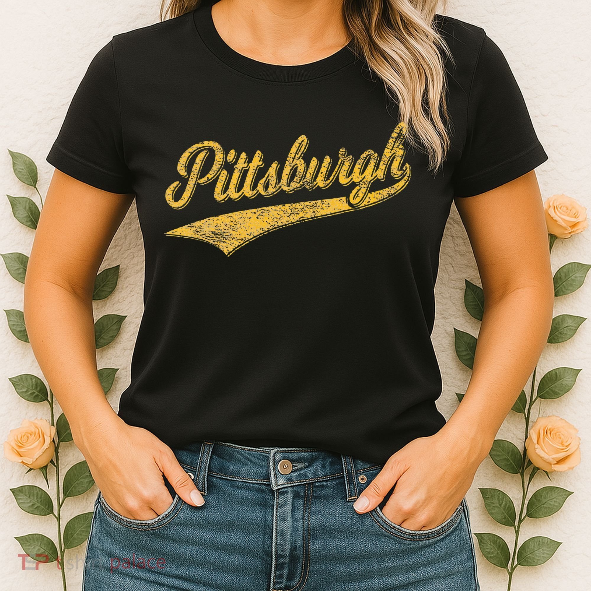 Pittsburgh Pennsylvania Varsity Script Sports Jersey Style Women's T-Shirt