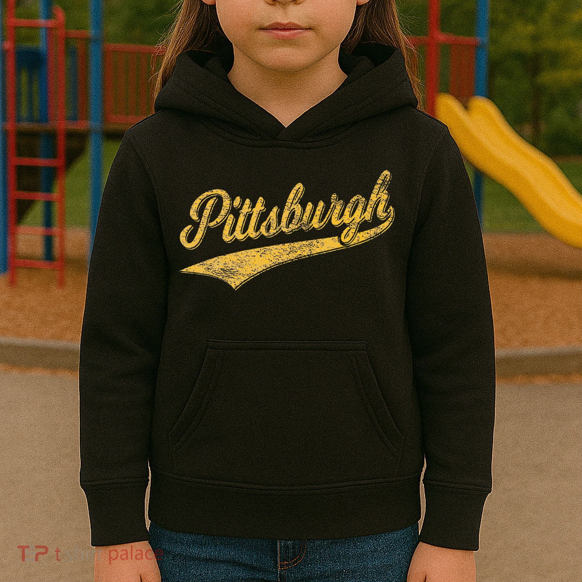 Pittsburgh Pennsylvania Varsity Script Sports Jersey Style Kids Hoodie