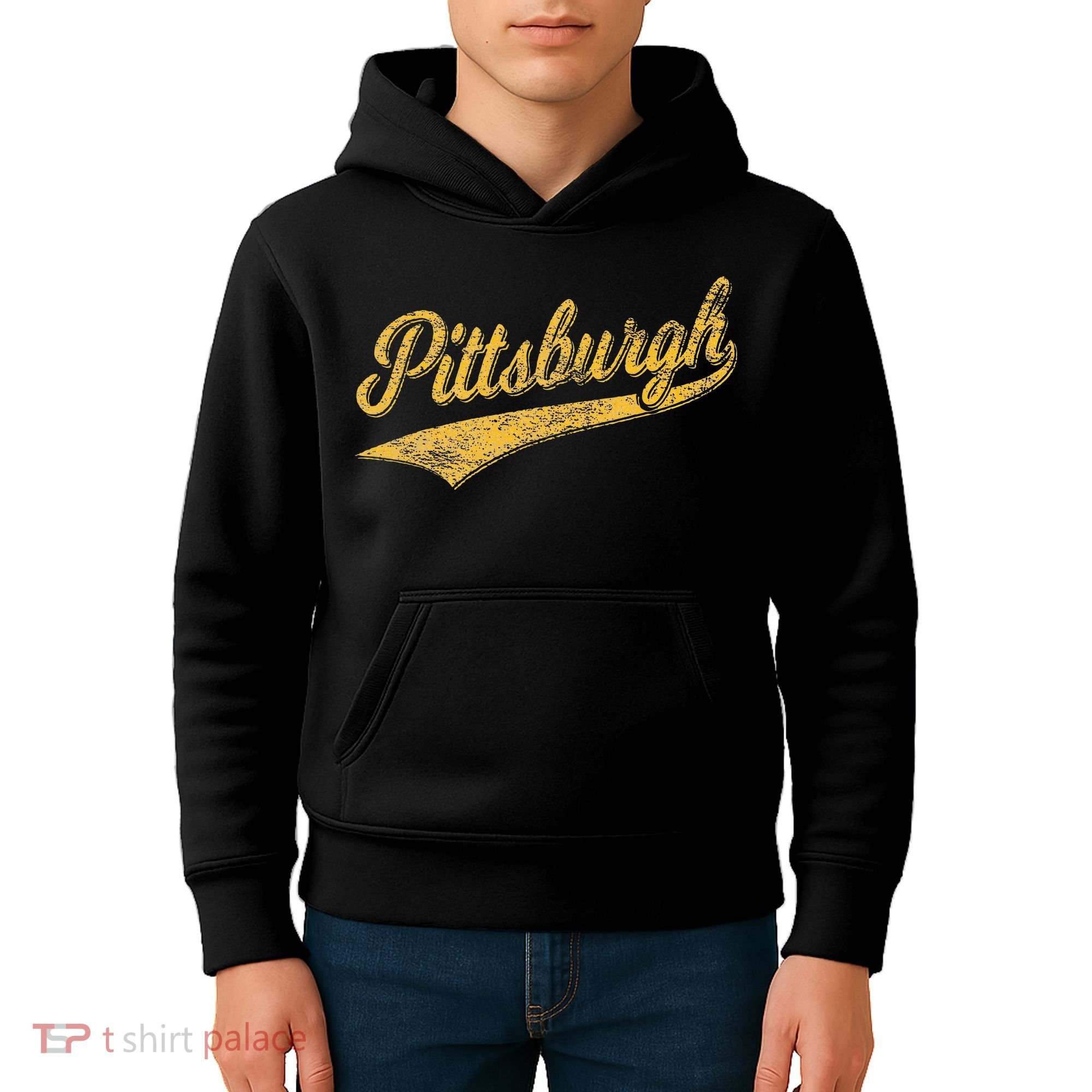 Pittsburgh Pennsylvania Varsity Script Sports Jersey Style Kids Hoodie