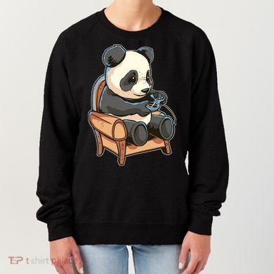 Panda Playing Videogames Women's Sweatshirt