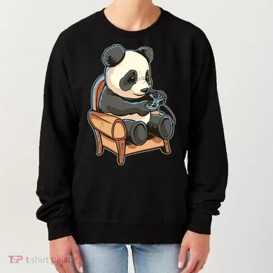 Panda Playing Videogames Women's Sweatshirt