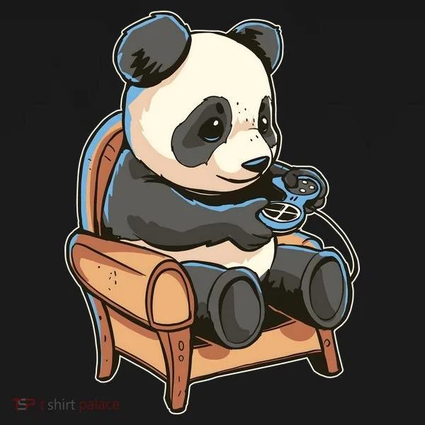 Panda Playing Videogames Doggie Tank