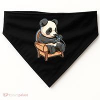 Panda Playing Videogames USA-Made Doggie Bandana thumb 0