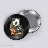 Panda Playing Videogames Button thumb 0