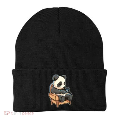 Panda Playing Videogames Beanie