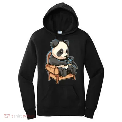 Panda Playing Videogames Women's Hoodie