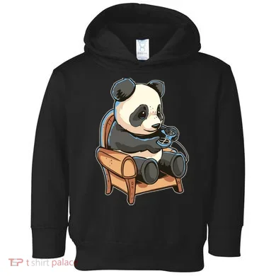 Panda Playing Videogames Toddler Hoodie