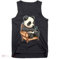 Panda Playing Videogames Tank Top thumb 0