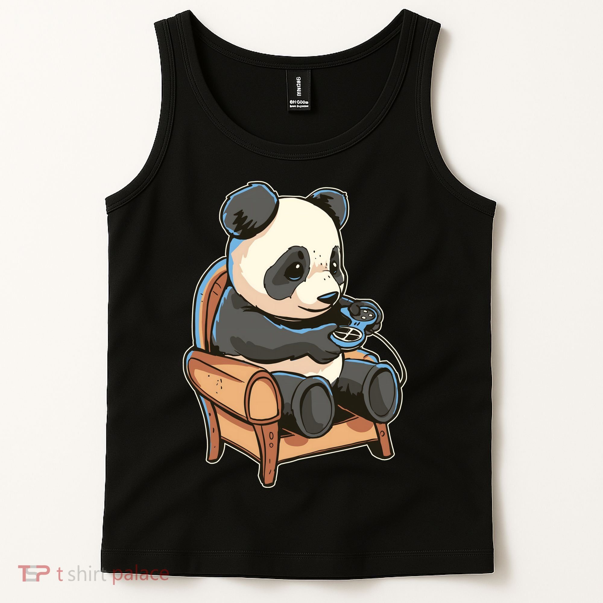 Panda Playing Videogames Tank Top