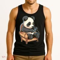 Panda Playing Videogames Tank Top thumb 3