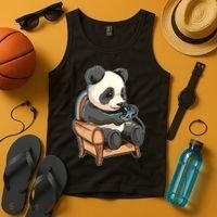 Panda Playing Videogames Tank Top thumb 4